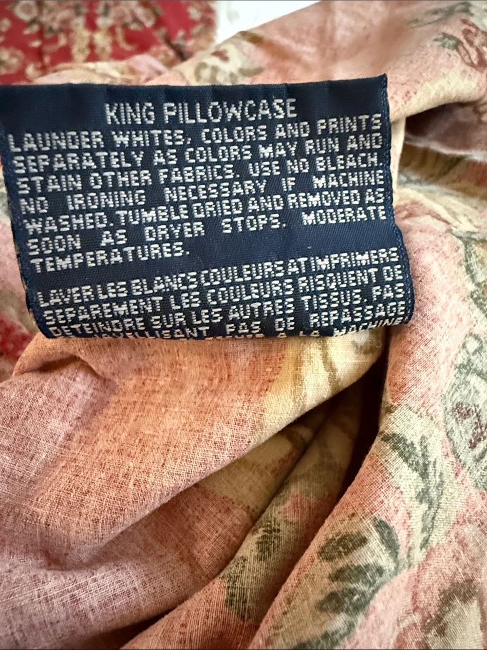 Pair of Vintage Ralph Lauren King Pillowcases Floral Ruffle Edge